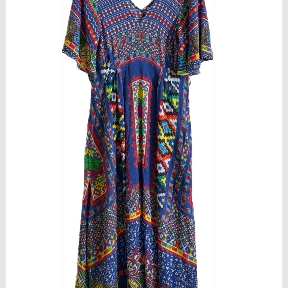 Vibrant Patterned Maxi Dress - Picture 3 of 4